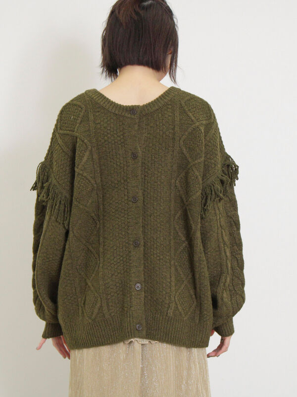 フリンジ前後2WAYニット（トップス/カーディガン）【セール】｜Samansa