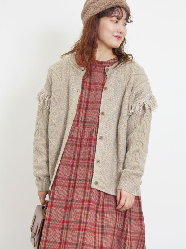 フリンジ前後2WAYニット（トップス/カーディガン）【セール】｜Samansa