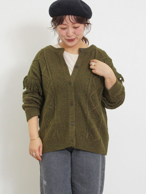 フリンジ前後2WAYニット（トップス/カーディガン）【セール】｜Samansa