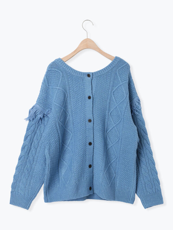 フリンジ前後2WAYニット（トップス/カーディガン）【セール】｜Samansa