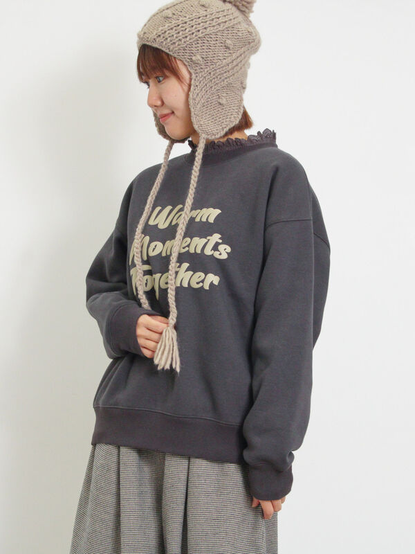 裏ボアロゴプリントスウェット（トップス/カットソー）【セール