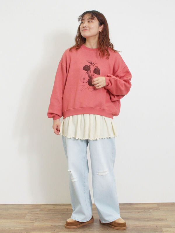 サマンサモスモス　セットアップ ストレートパンツ(セットアップ可)（グレー/チャコールグレー