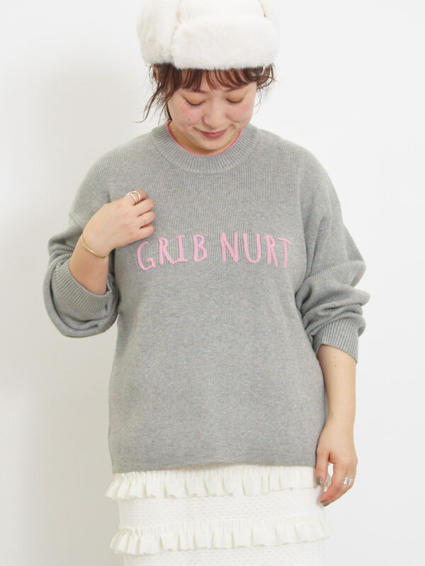 ◎レタリング配色ニット（トップス/ニット・セーター）【セール