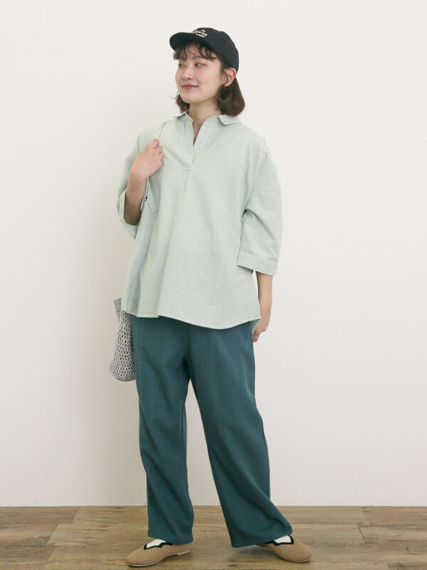 ももさん8枚・新品・3Lベージュ・Wガーゼ・半袖T3・長袖Ｔ3・サルエルパンツ2 M/Lサイズ】レーヨン麻柄アソートストレートパンツ（ボトムス/パンツ