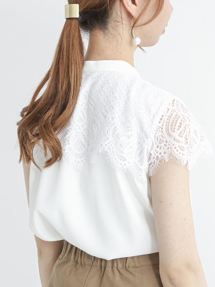 ヨークレースジョーゼットブラウス（オフホワイト/トップス/シャツ・ブラウス）｜Te chichi（テチチ）のアウトレット（OUTLET） 公式通販
