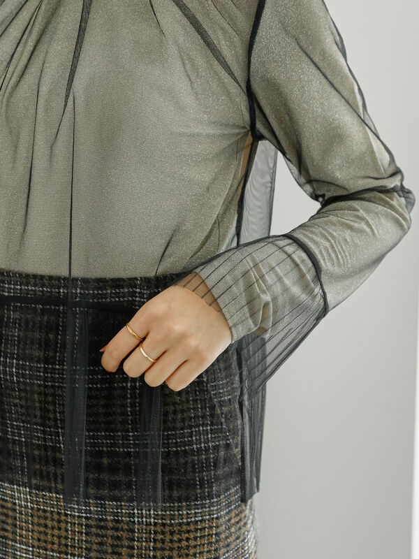 チュールトトップス+ラメマルチインナーセット（トップス/ニット