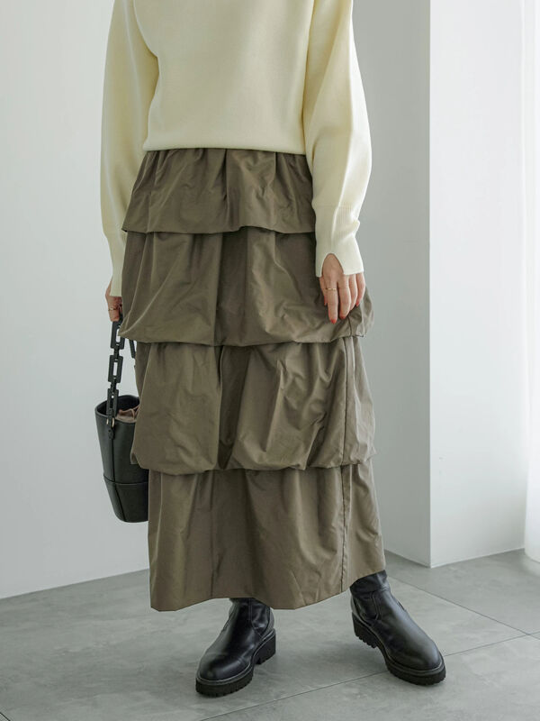 ナイロンタフタティアードタイトスカート（ボトムス/スカート