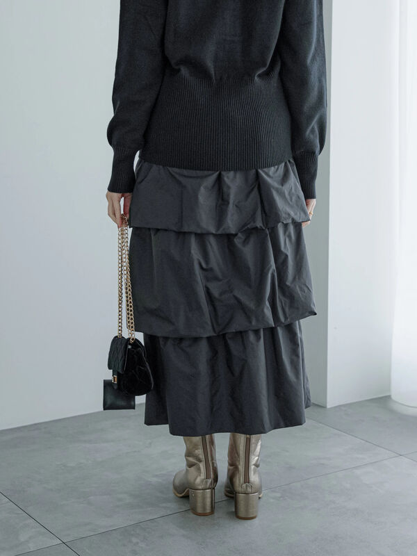 ナイロンタフタティアードタイトスカート（ボトムス/スカート