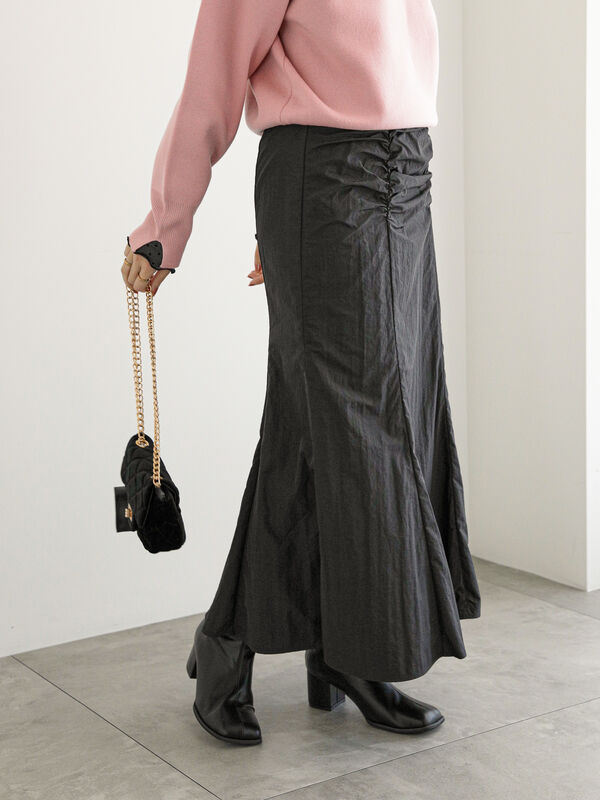 ナイロンギャザードロストタイトスカート（ボトムス/スカート