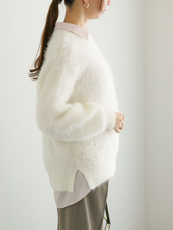 エアリーシャギー畦ニットプルオーバー（トップス/ニット・セーター