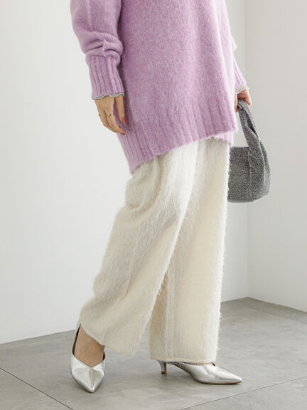 フリンジジャカードワイドパンツ（オフホワイト/ブラック）｜Te chichi（テチチ）通販