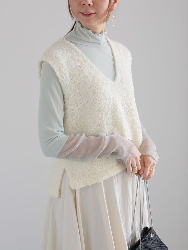 アソートヤーンVネックニットベスト（トップス/ニット・セーター