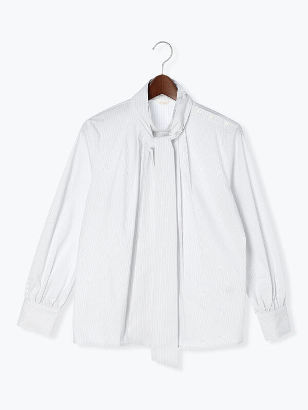 sheller シェリエ　2wayステッチボウタイブラウス　ホワイト sheller シェリエ ブラウス シェリエ sheller ボウタイブラウス