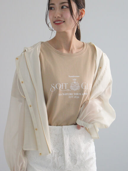 カレッジプリントTシャツ（オフホワイト/ベージュ/ネイビー）｜Te chichi（テチチ）通販
