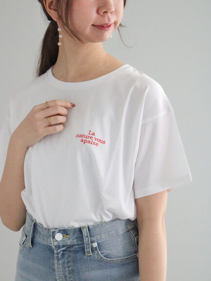 ワンポイント刺繍Tシャツ（シルバー/レッド/ゴールド）｜Te chichi（テチチ）通販