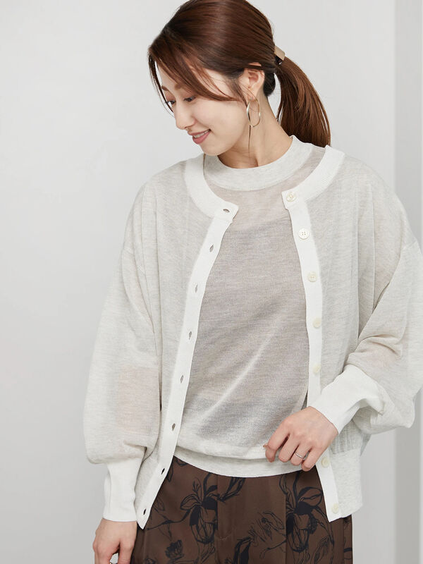 レビータ前後2WAYクルーカーディガン（トップス/カーディガン