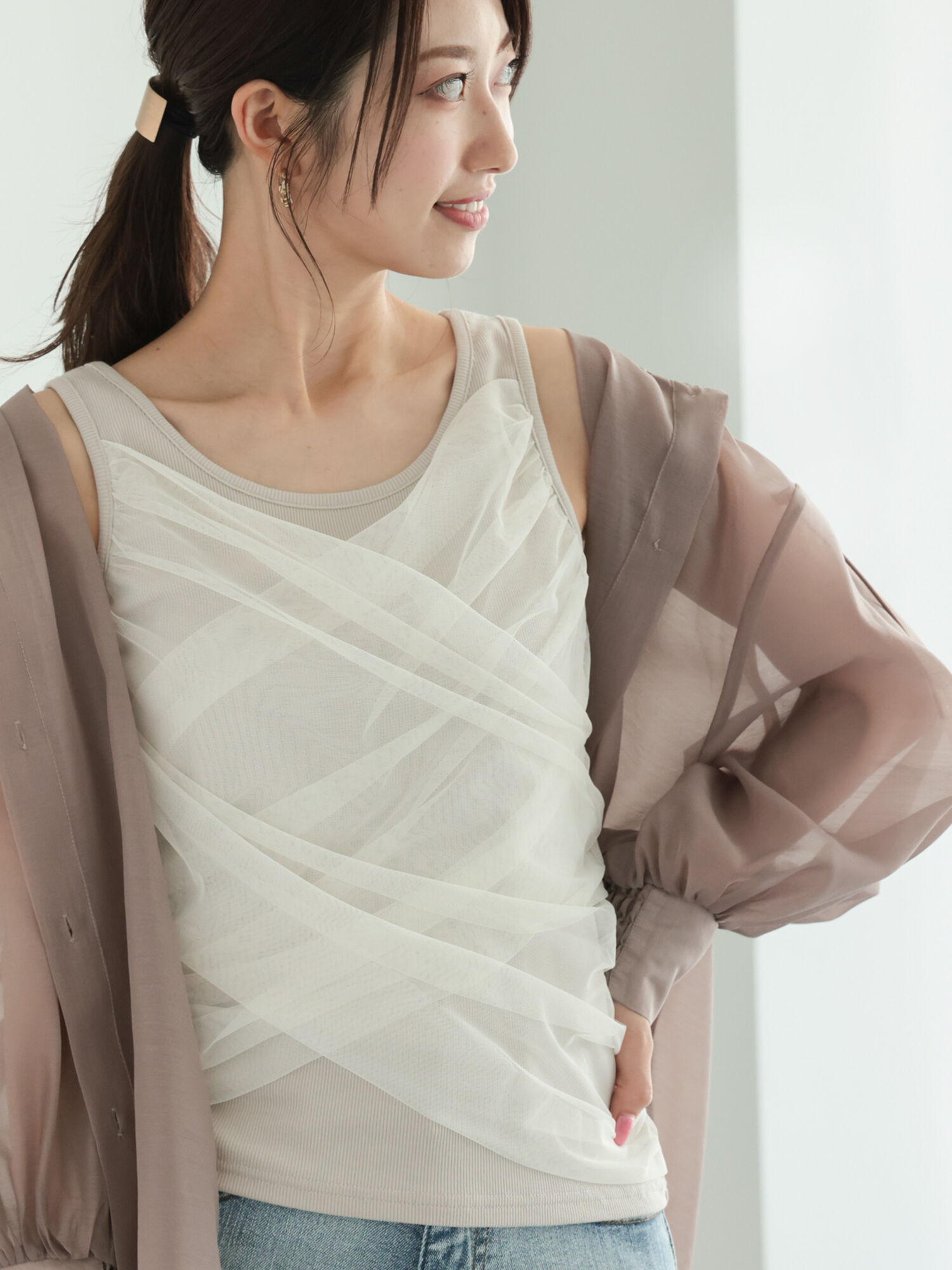 ESTHE チュールタンクトップ ESTHE チュールタンクトップ