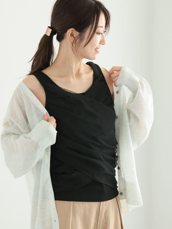 クロスチュールタンクトップ（トップス/カットソー）【セール】｜Te