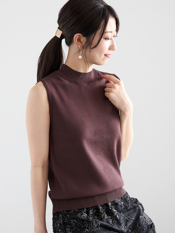 ハイネックノースリーブニット（トップス/ニット・セーター）【セール