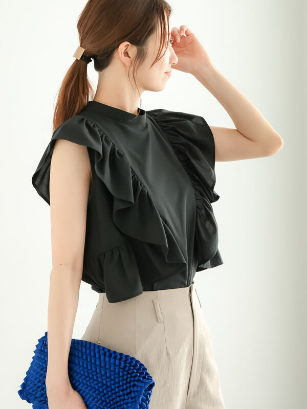 ラッフルフリルブラウス（トップス/シャツ・ブラウス）【セール】｜Te