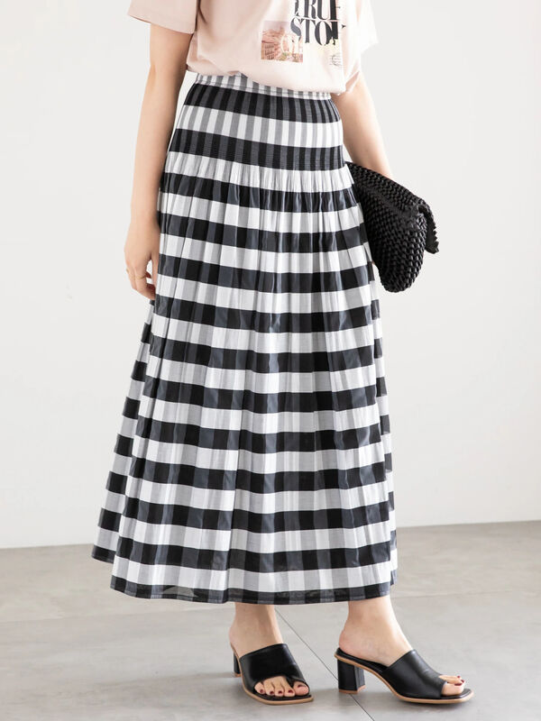 チェック×ストライプリバーシブルスカート（ボトムス/スカート