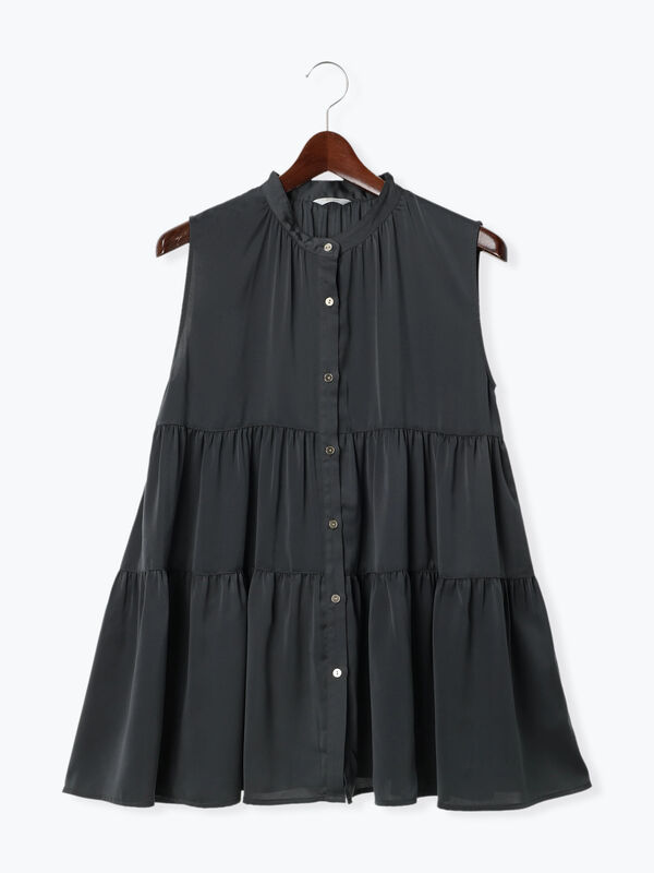 シルキーサテンティアードブラウス（トップス/シャツ・ブラウス