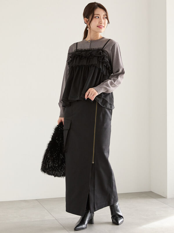 チュール×オーガンジーキャミブラウス（トップス/シャツ・ブラウス