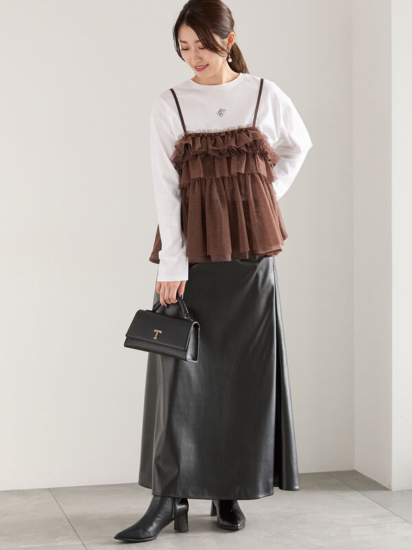 チュール×オーガンジーキャミブラウス（トップス/シャツ・ブラウス