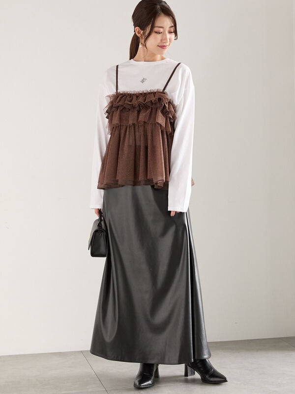 チュール×オーガンジーキャミブラウス（トップス/シャツ・ブラウス