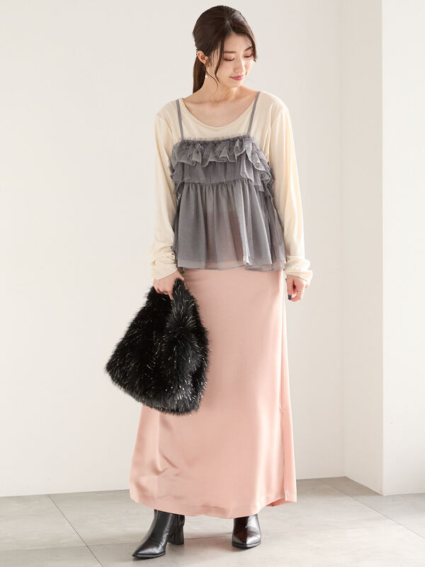 チュール×オーガンジーキャミブラウス（トップス/シャツ・ブラウス