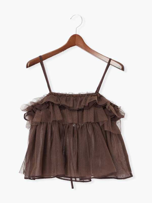 チュール×オーガンジーキャミブラウス（トップス/シャツ・ブラウス