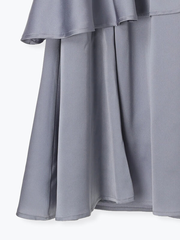 アシンメトリーティアードロングスカート（ボトムス/スカート