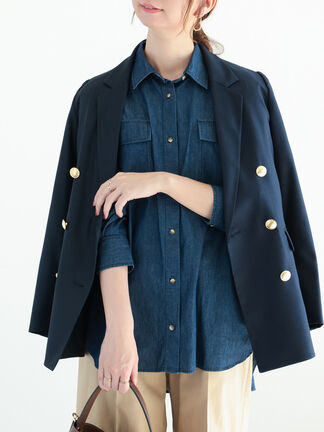 ダブルブレストテーラードジャケット（アウター/ジャケット）【セール