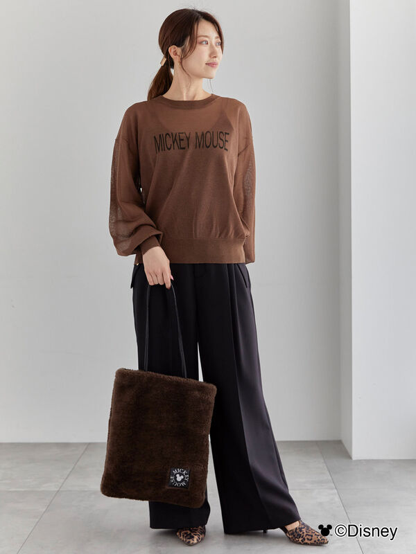 Disney】ミッキー/ロゴプリントシアーニット（トップス/ニット
