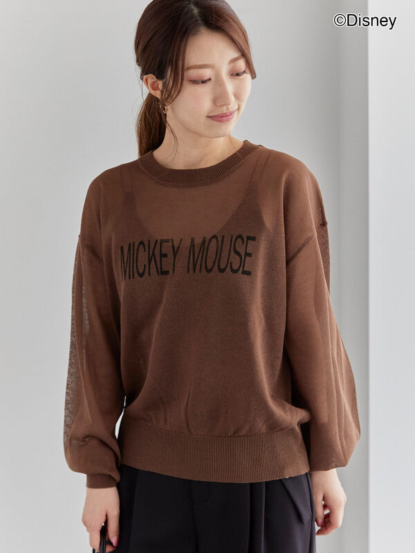 Disney】ミッキー/ロゴプリントシアーニット（トップス/ニット
