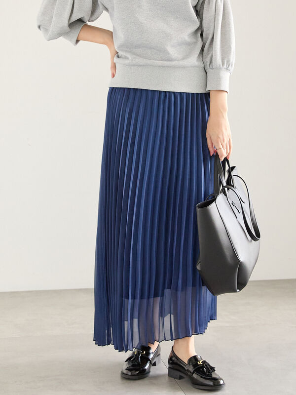 オーロラサテンプリーツスカート（ボトムス/スカート）【セール】｜Te