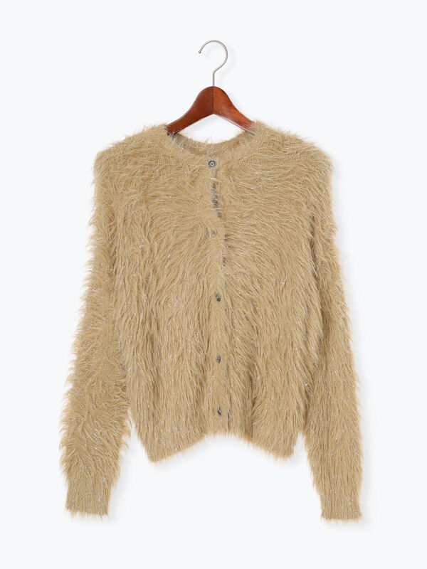 ラメロングシャギーニット（トップス/カーディガン）【セール】｜Te