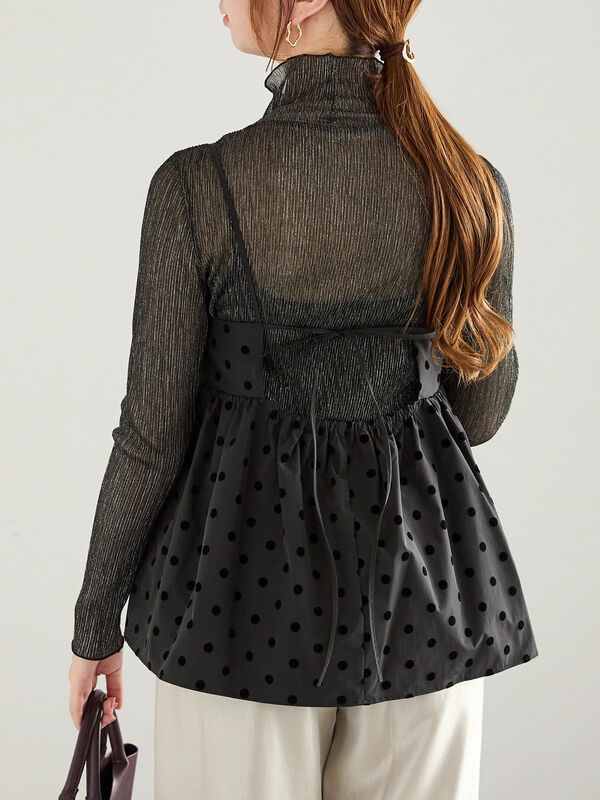 フロッキードットキャミブラウス（トップス/シャツ・ブラウス