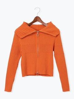 LÖWER オレンジ パフスリーブカーディガン57200円 LÖWER オレンジ パフスリーブカーディガン57200円 カーディガン