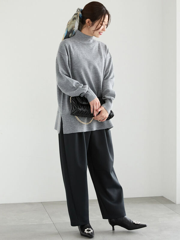 タートルネックボクシーラインプルオーバー（トップス/ニット