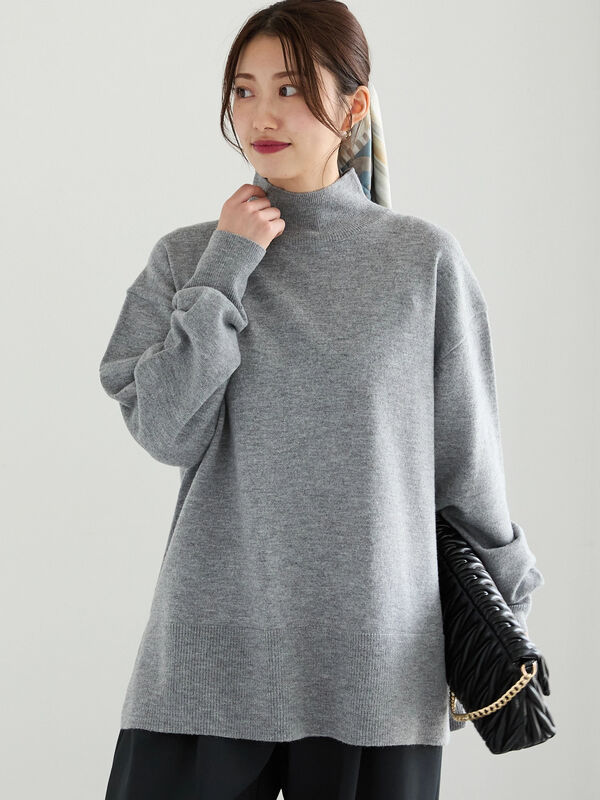 タートルネックボクシーラインプルオーバー（トップス/ニット