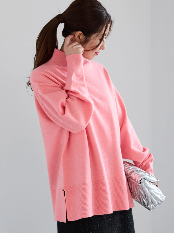 タートルネックボクシーラインプルオーバー（トップス/ニット