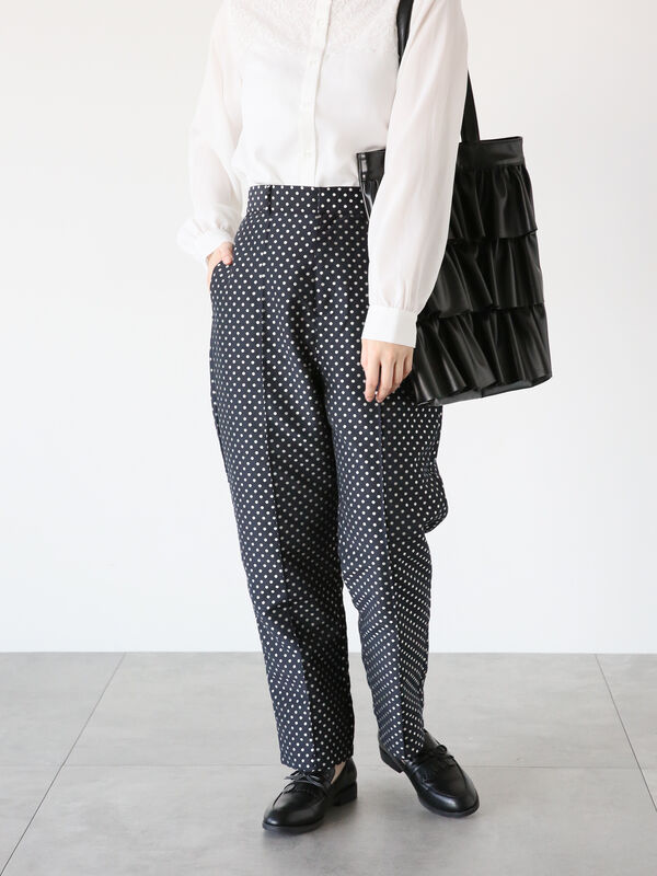 mayumayu☆新品 Cygne ドットテーパードパンツ Nicolas ドットジャカードテーパードパンツ（ボトムス/パンツ）【セール】｜Te