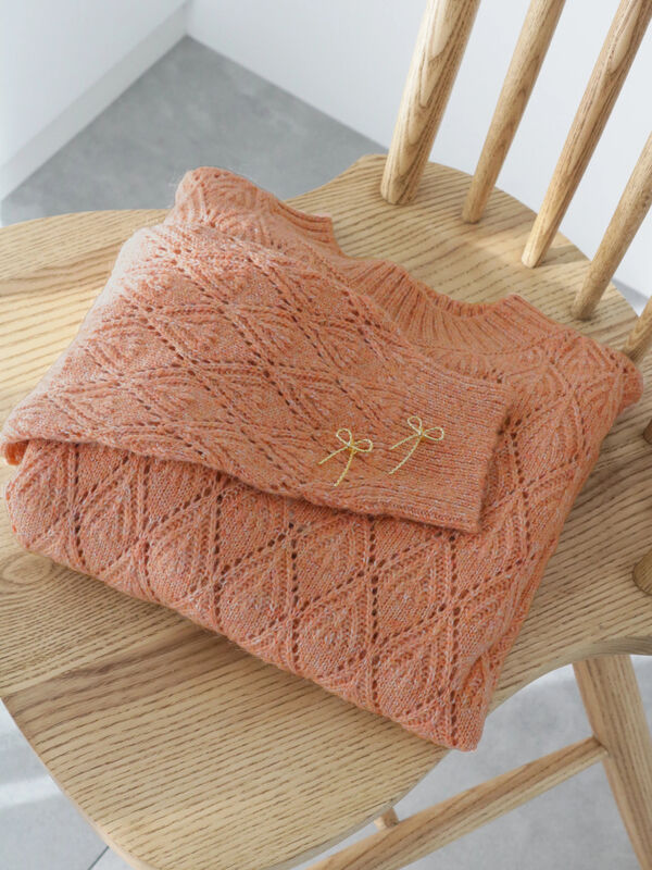 柄編みハイネックプルオーバーニット（トップス/ニット・セーター