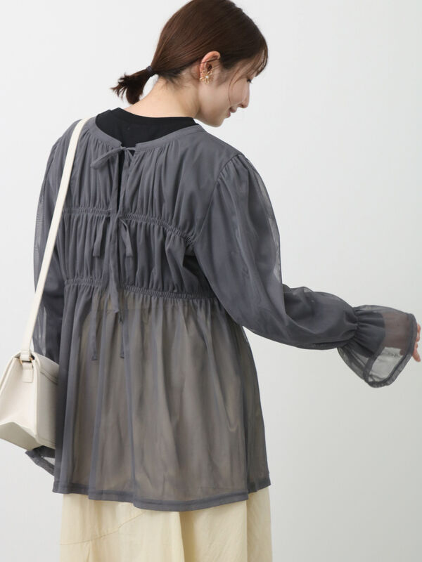 前後2WAYチュールリボントップス（トップス/シャツ・ブラウス