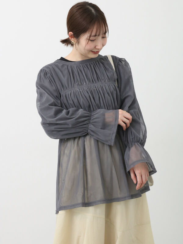 ちぃです 前後2WAYチュールリボントップス（トップス/シャツ・ブラウス