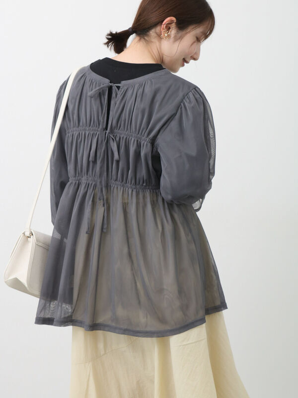 前後2WAYチュールリボントップス（トップス/シャツ・ブラウス