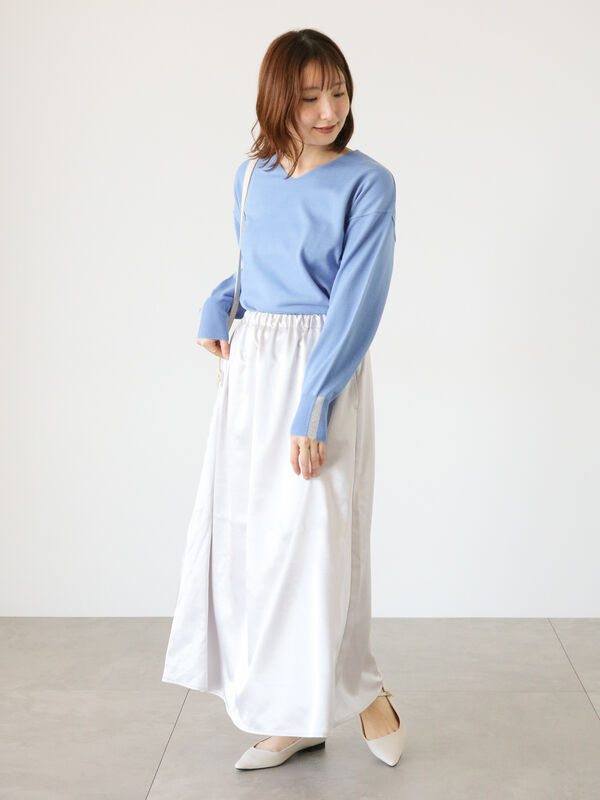 サテンフレアスカート（ボトムス/スカート）【セール】｜Te chichi