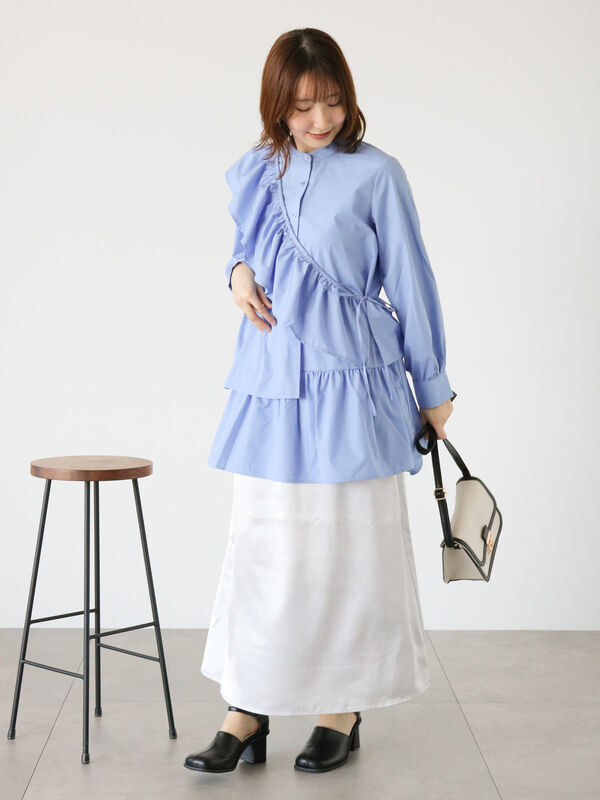 Heve 新品サテンフレアガウチョPT　36ピーチ Heve 新品サテンフレアガウチョPT 36ピーチ サテンフレア