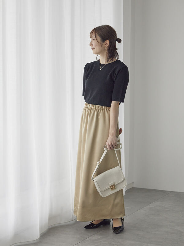 サテンフレアスカート（ボトムス/スカート）【セール】｜Te chichi